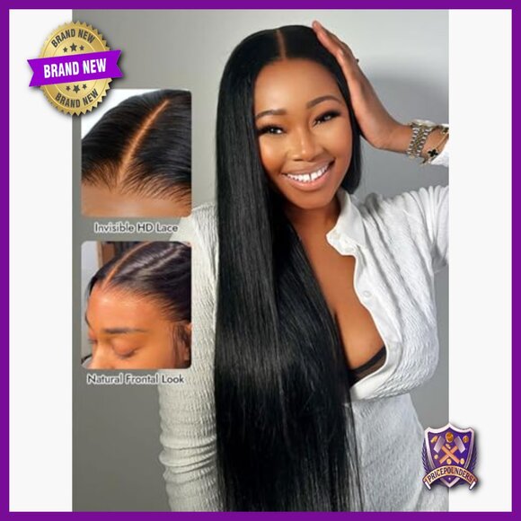 13x6 Straight Full Lace Front Human Hair Wig 200% Density Glueless main image 5